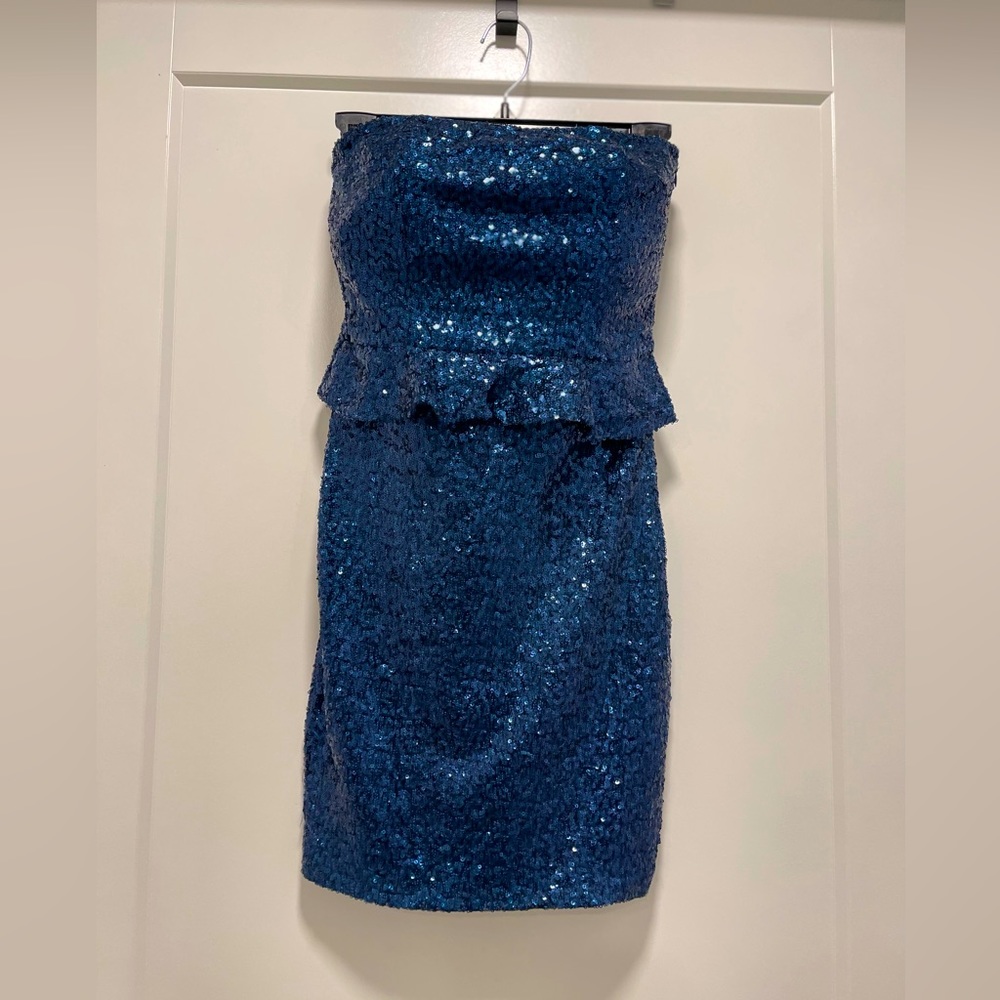 MANGO Navy blue Sequins cocktail dress size xs
